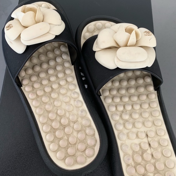 Chanel Thermoplastic PVC Camellia Mules/ Slides - Picture 2 of 7